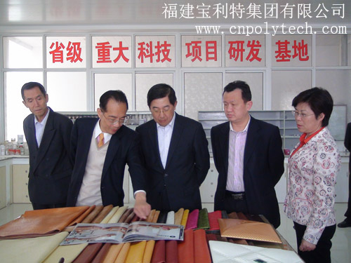 全國政協(xié)委員、中國僑聯(lián)副主席喬衛(wèi)蒞臨福建寶利特集團有限公司調研指導（人造革合成革企業(yè)）